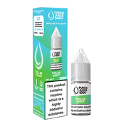 Packaging for Polar Mint Pukka Juice 5000+ Nic Salt E-Liquid featuring a box and a 10ml bottle with information about the product including nicotine content.